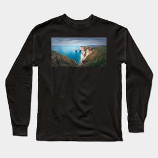 Aiguille of Etretat panoramic view Long Sleeve T-Shirt